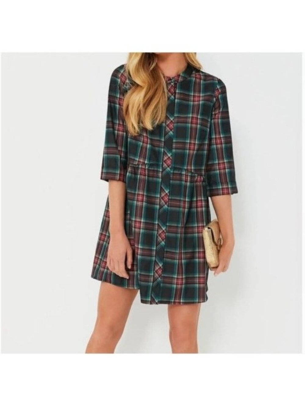 Tuckernuck Royal Shirt Dress in Festive Plaid Size Medium